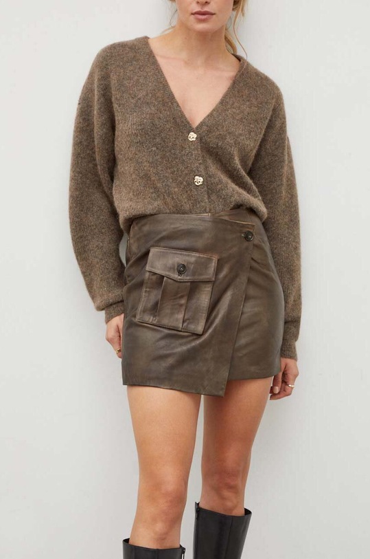 Herskind spódnica skórzana casual brązowy 4967960