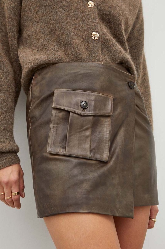 Herskind spódnica skórzana brązowy 4967960