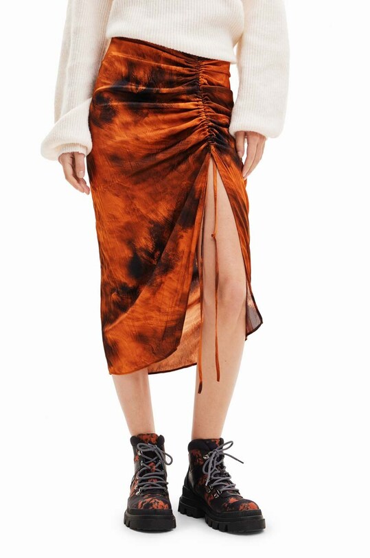 Desigual spódnica 23WWFW07 WOMAN WOVEN SKIRT LONG casual pomarańczowy 23WWFW07