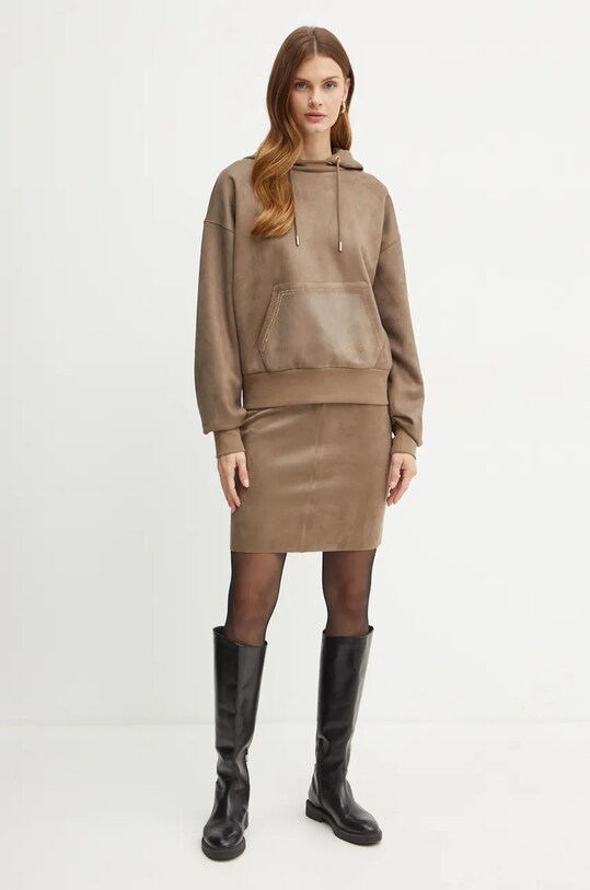 Sukňa Guess W2BD47.KAUJ2 hnedá AW24
