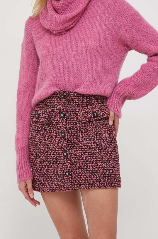 United Colors of Benetton spódnica z domieszką wełny casual różowy 4I20D002I.902