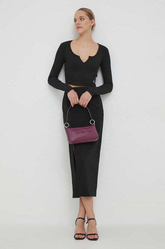 Φούστα Sisley 47N8L001N.100 μαύρο AW23