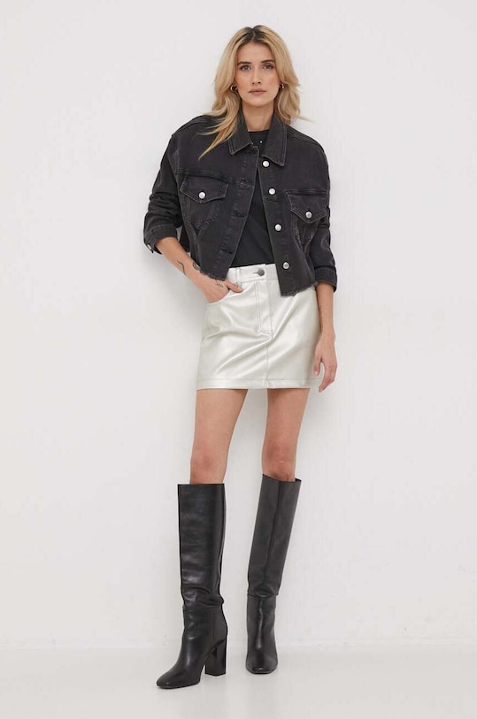 Sukňa Sisley 4KDYL001K.901 strieborná AW23
