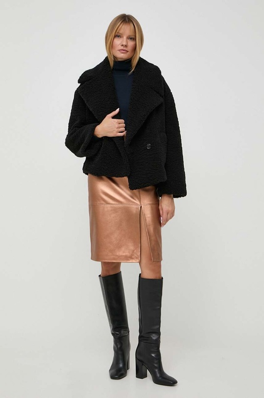 BOSS bőr szoknya 50498243 barna AW23
