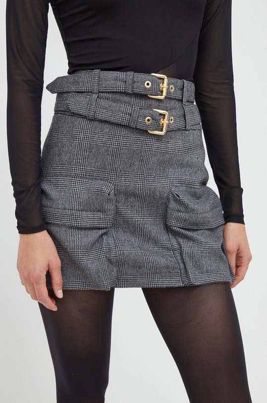 Pinko spódnica z domieszką wełny 102364.A07P szary AW23