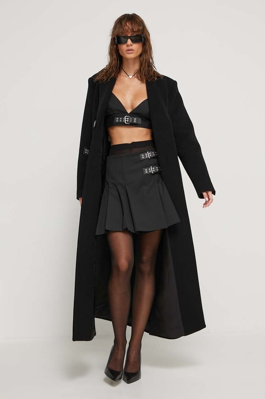 Moschino Jeans fusta din amestec de lana 0112.8768 negru AW23