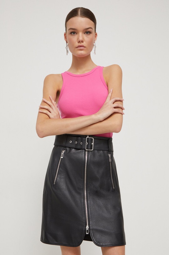 HUGO spódnica skórzana casual czarny 50499562