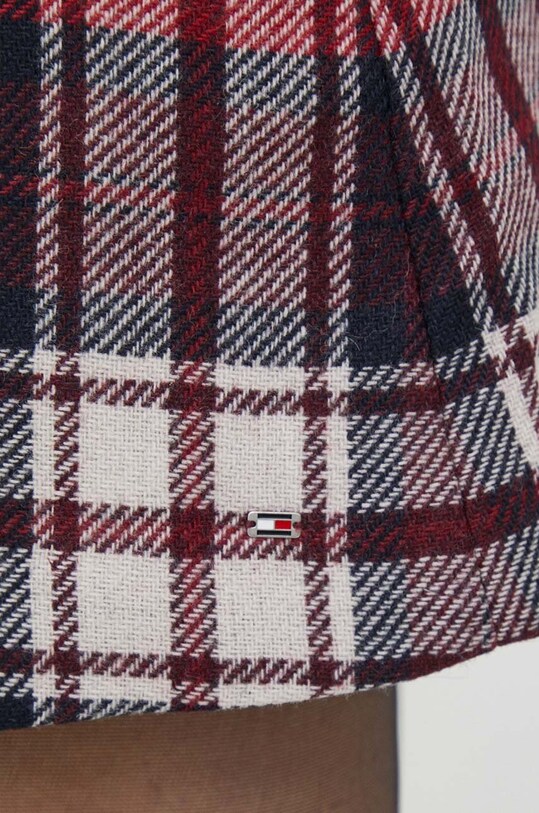 Tommy Hilfiger spódnica z domieszką wełny bordowy WW0WW39739