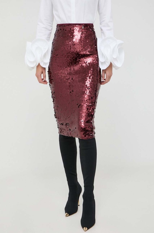 Sukně Patrizia Pepe midi burgundské 2G0931.A323