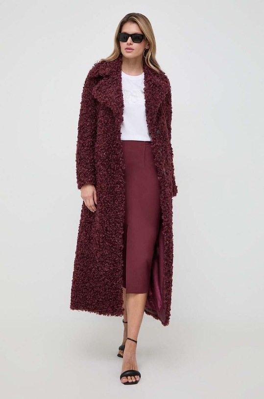 Patrizia Pepe spódnica z domieszką wełny 2G0946.A1PH bordowy AW23