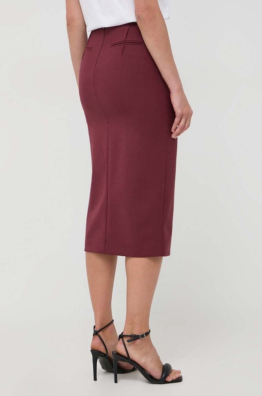 Odzież Patrizia Pepe spódnica z domieszką wełny 2G0946.A1PH bordowy
