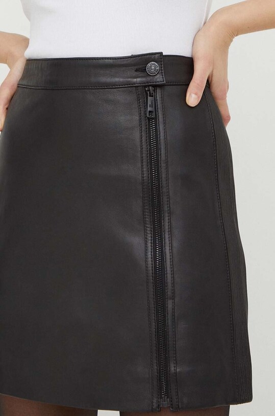 Δερμάτινη φούστα The Kooples μαύρο FJUP27019K