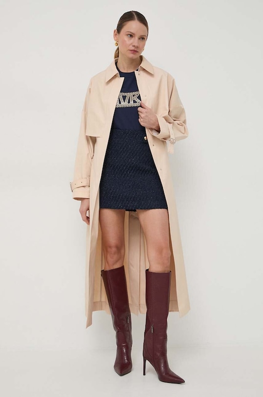 MICHAEL Michael Kors fusta din amestec de lana MR470CLAER bleumarin SS24