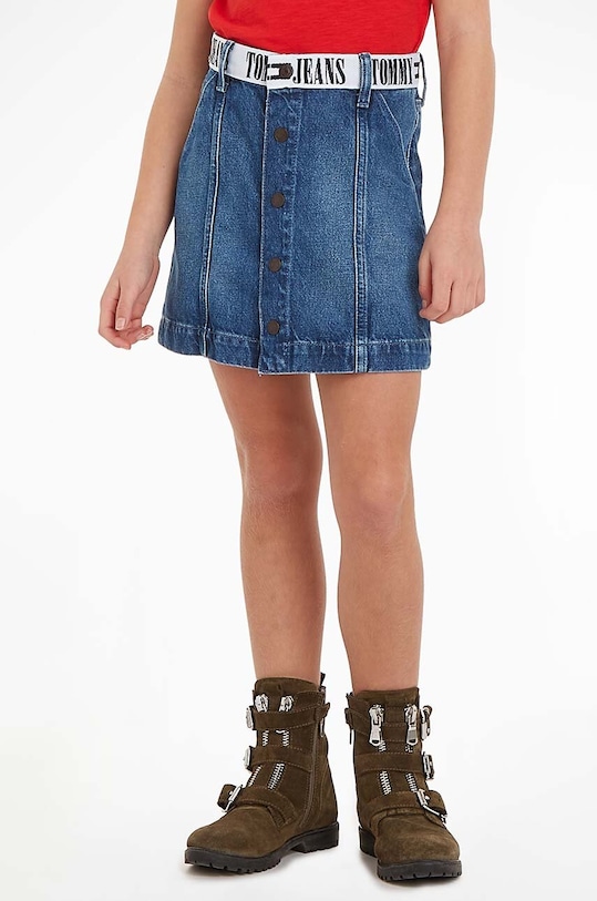 Dievčenská rifľová sukňa Tommy Hilfiger bavlna tmavomodrá KG0KG07421.128.176.9BYX