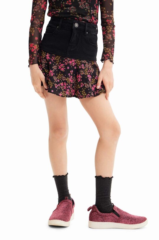 Desigual fusta fete cu modele negru 23WGFD04