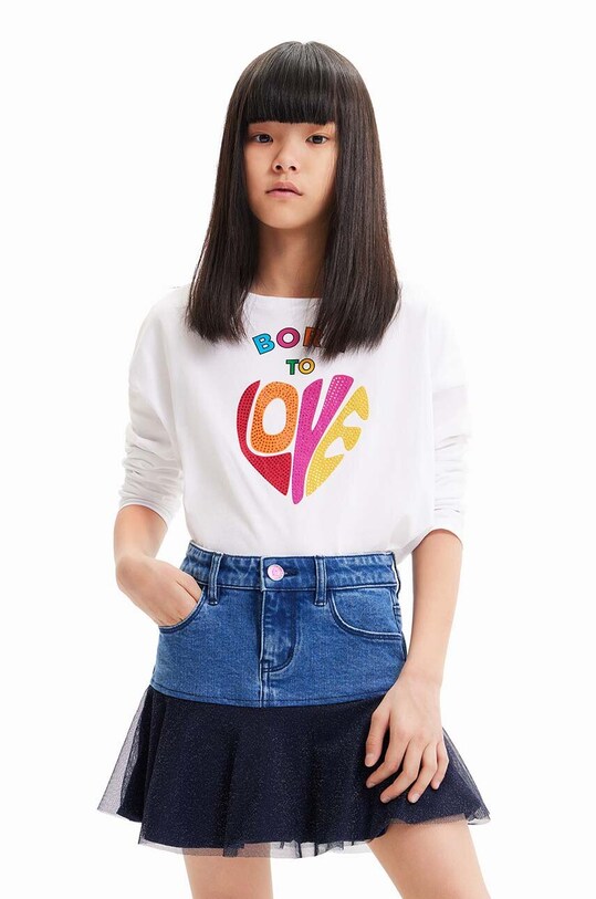 Джинсовая юбка Desigual хлопок голубой 23WGFD05