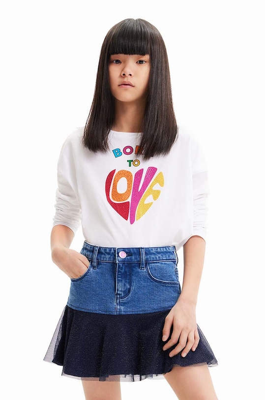 Джинсова спідниця Desigual бавовна блакитний 23WGFD05