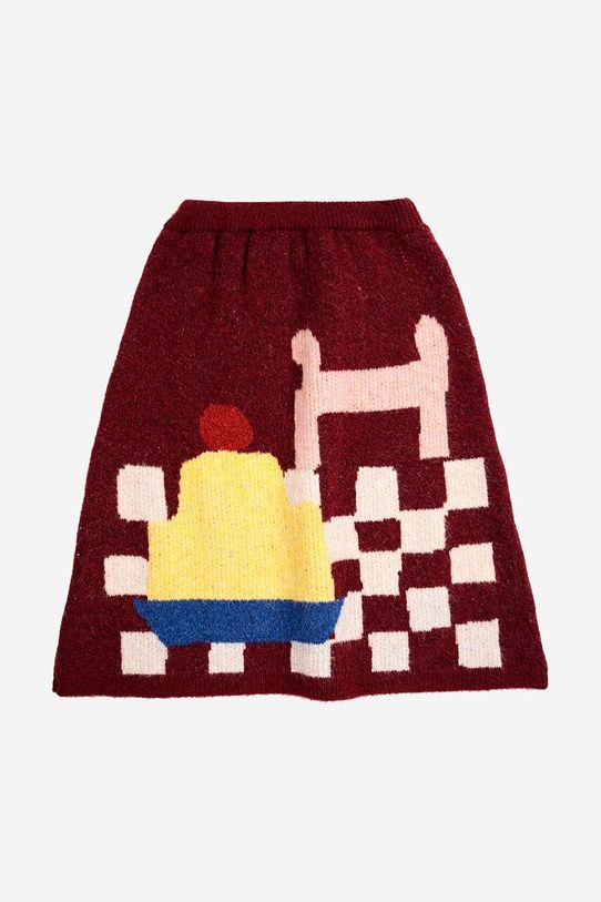 Dětská sukně Bobo Choses 223FC018 burgundské AW23