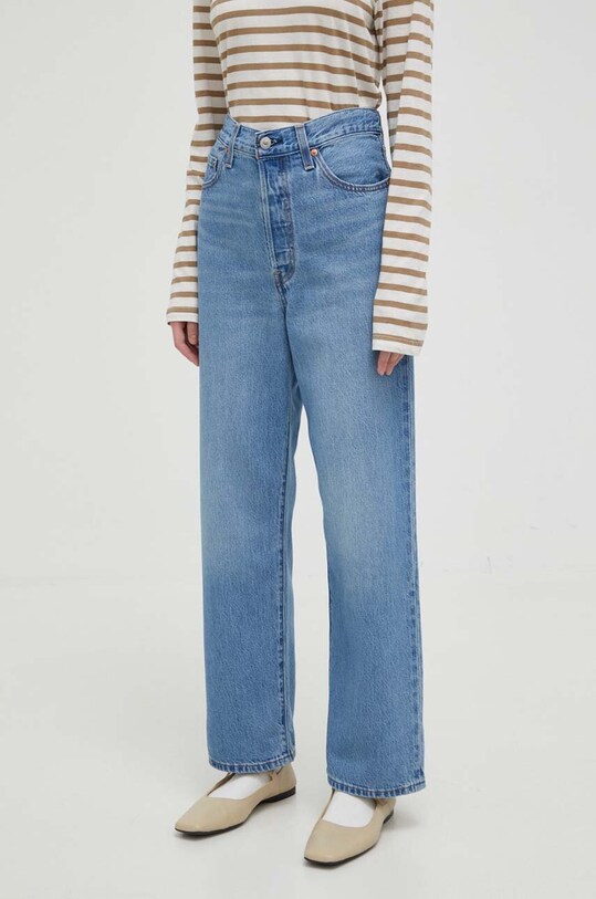 Džíny Levi's RIBCAGE STRAIGHT ANKLE Planet friendly modrá 72693.0130