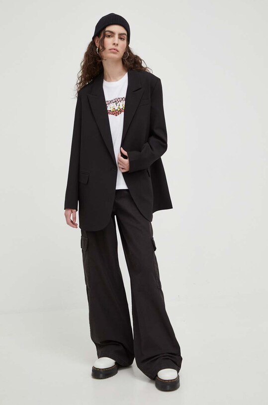 Levi's pantaloni de bumbac BAGGY CARGO A6077.0003 negru AW23