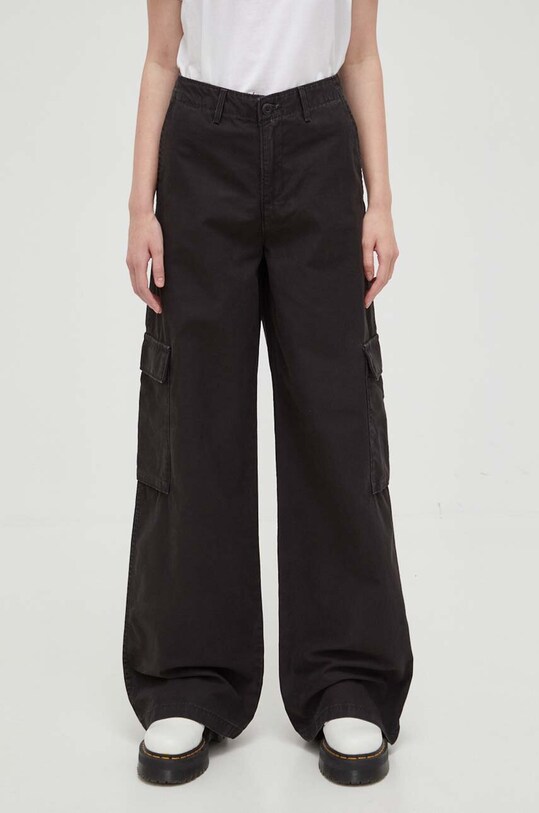 Levi's pantaloni de bumbac BAGGY CARGO negru A6077.0003