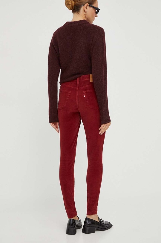 Odzież Levi's spodnie sztruksowe 721 18882.0676 bordowy