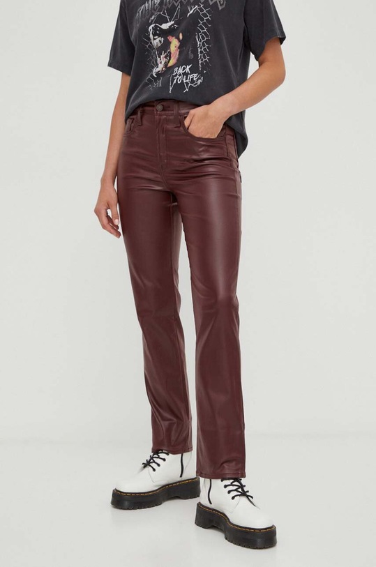 Levi's spodnie 724 COATED STRAIGHT z elastanem bordowy A5445.0001