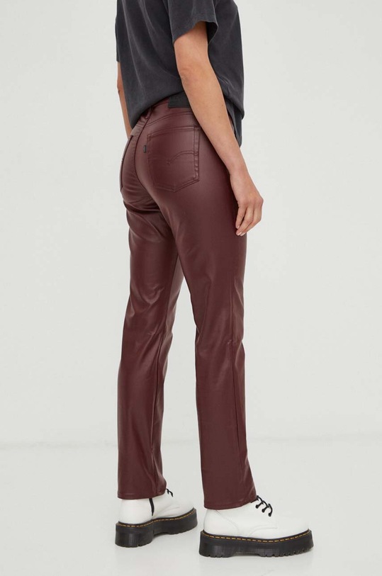 Odzież Levi's spodnie 724 COATED STRAIGHT A5445.0001 bordowy