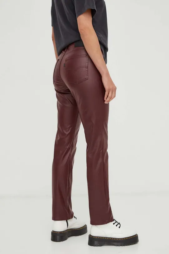 Odzież Levi's spodnie 724 COATED STRAIGHT A5445.0001 bordowy