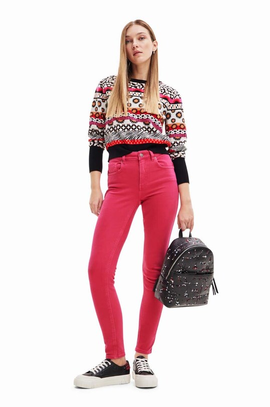 Desigual jeansy różowy 23WWDD92