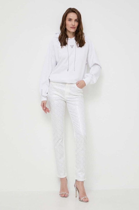 Τζιν παντελόνι Guess GIRLY W4RA16.WFXDA λευκό SS24