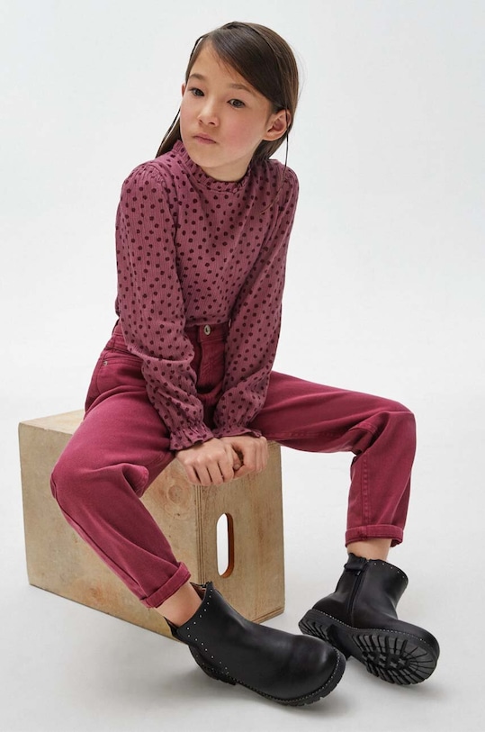 Mayoral jeansy dziecięce Planet friendly fioletowy 7510.8F.Junior.9BYX