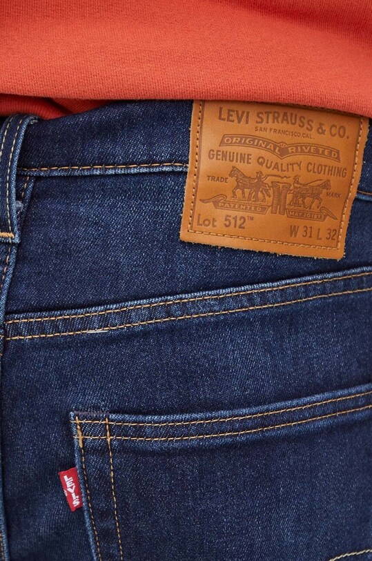 Džínsy s prímesou vlny Levi's 512 SLIM TAPER tmavomodrá 28833.1213