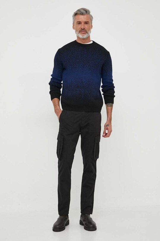 Sisley pantaloni 47U4SF03W.100 negru AW23