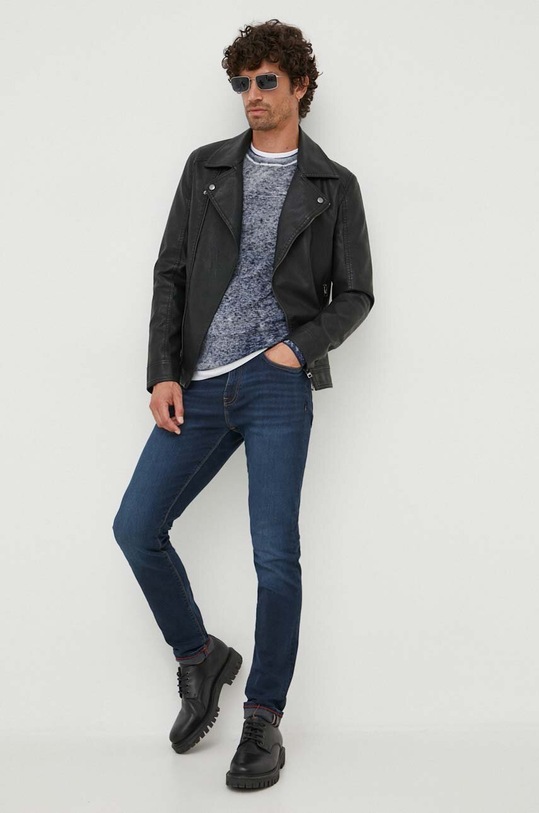 Odzież Tommy Hilfiger jeansy Layton MW0MW33357 granatowy