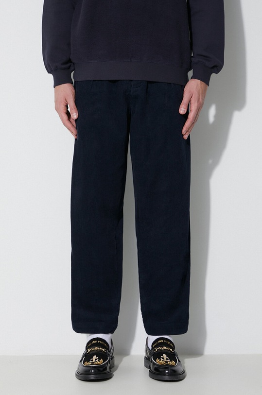 Universal Works corduroy trousers Pleated Track Pant cotton navy 29519
