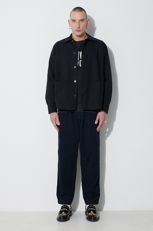 Universal Works corduroy trousers Pleated Track Pant 29519 navy AW23