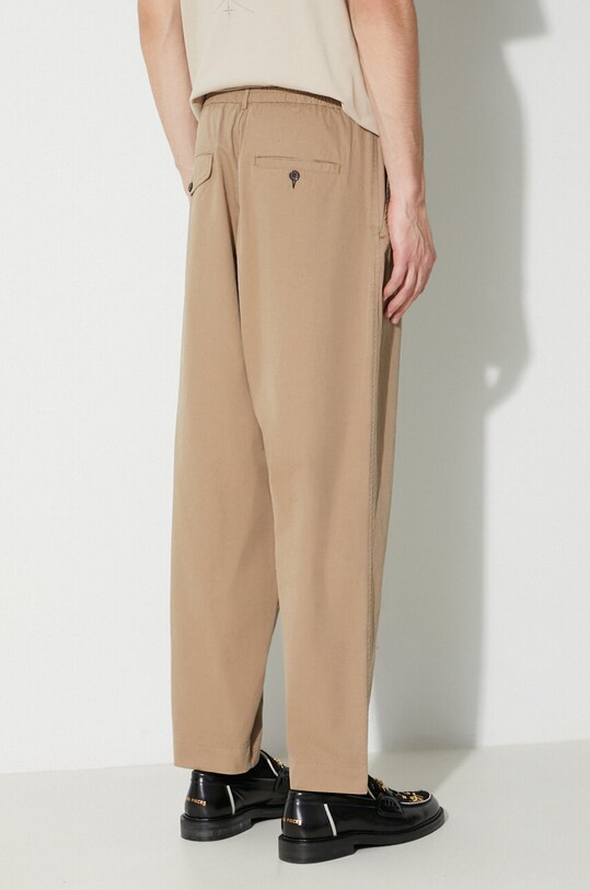 Clothing Universal Works cotton trousers Pleated Track Pant 29523 beige