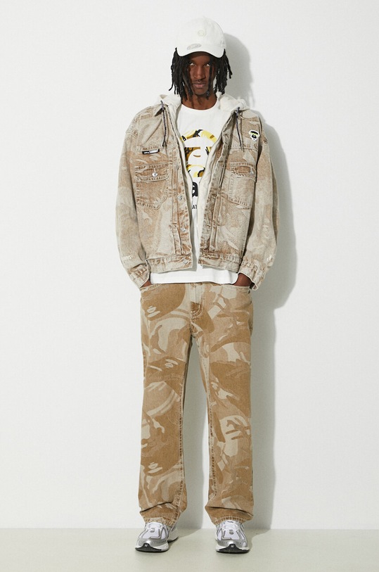 Rifle AAPE Denim Jeans AJNA608 béžová SS24