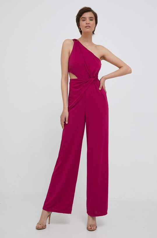 Ολόσωμη φόρμα Lauren Ralph Lauren με ελαστάν ροζ 200909074