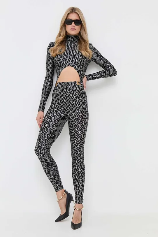 Elisabetta Franchi tuta elegante tessuto elasticizzato nero TU01136E2