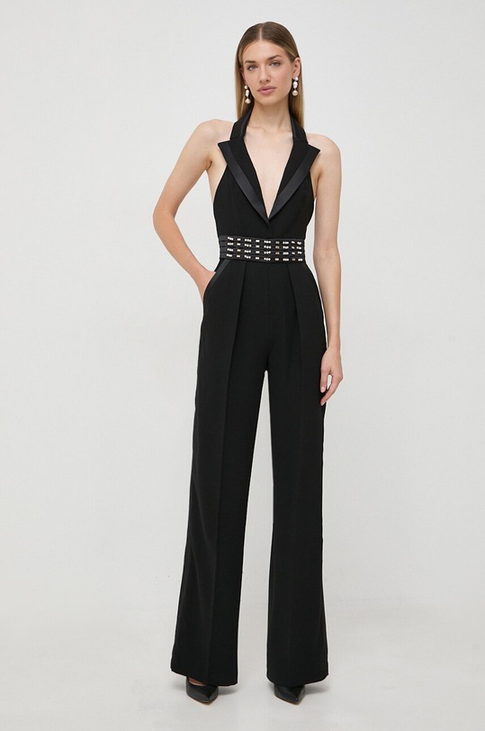 Elisabetta Franchi tuta elegante tessuto nero TU01737E2