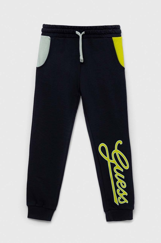 Guess spodnie dresowe bawełniane dziecięce L3YQ34.KA6R3.9BYX granatowy AW23