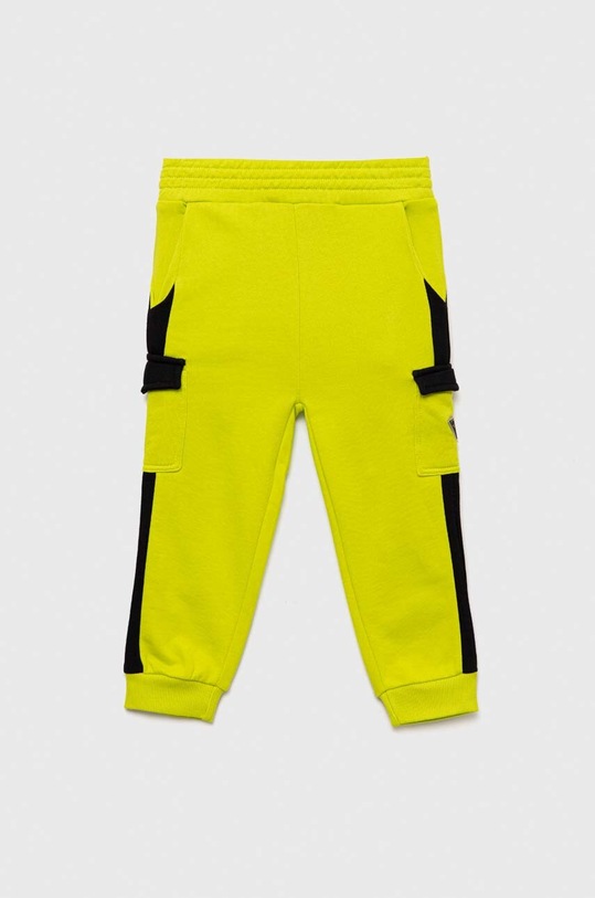 Guess gyerek pamut melegítőnadrág dzsörzé zöld N3YQ12.KA6R3.9BYX