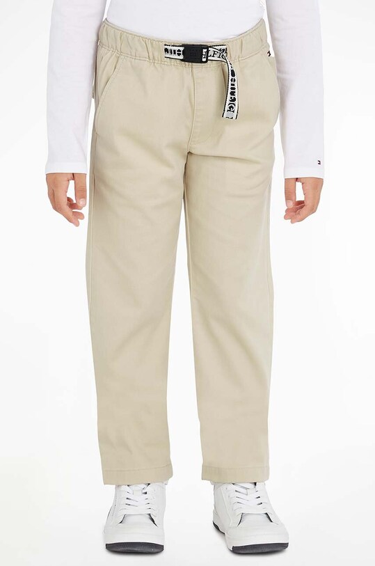 Dětské kalhoty Tommy Hilfiger látka béžová KB0KB08280.128.176.9BYX