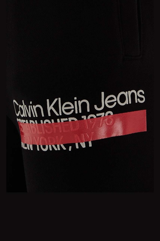Παιδικό βαμβακερό παντελόνι Calvin Klein Jeans μαύρο IB0IB01682.9BYX