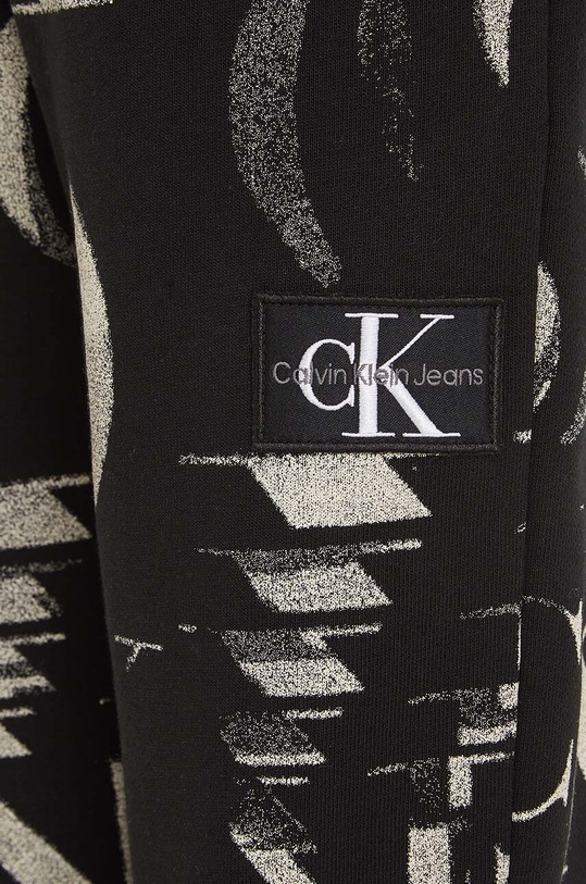 Παιδικό βαμβακερό παντελόνι Calvin Klein Jeans μαύρο IB0IB01894.9BYX