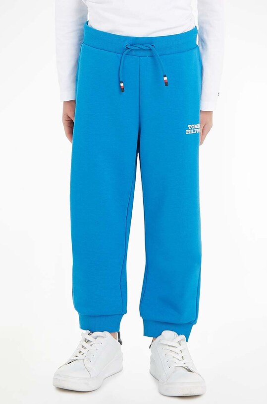 Tommy Hilfiger pantaloni de trening pentru copii tricotaj albastru KB0KB08650.128.176.9BYX