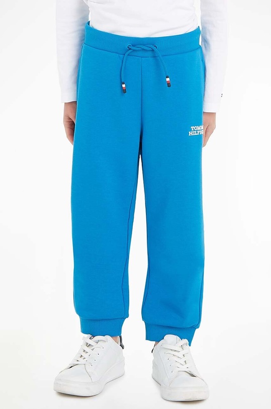 Detské tepláky Tommy Hilfiger pletenina modrá KB0KB08650.128.176.9BYX