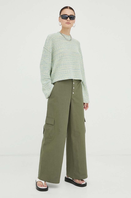 Résumé pantaloni de bumbac 18131004 verde AW23